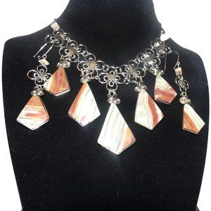 Agatha Stone Necklace and Earrings Set